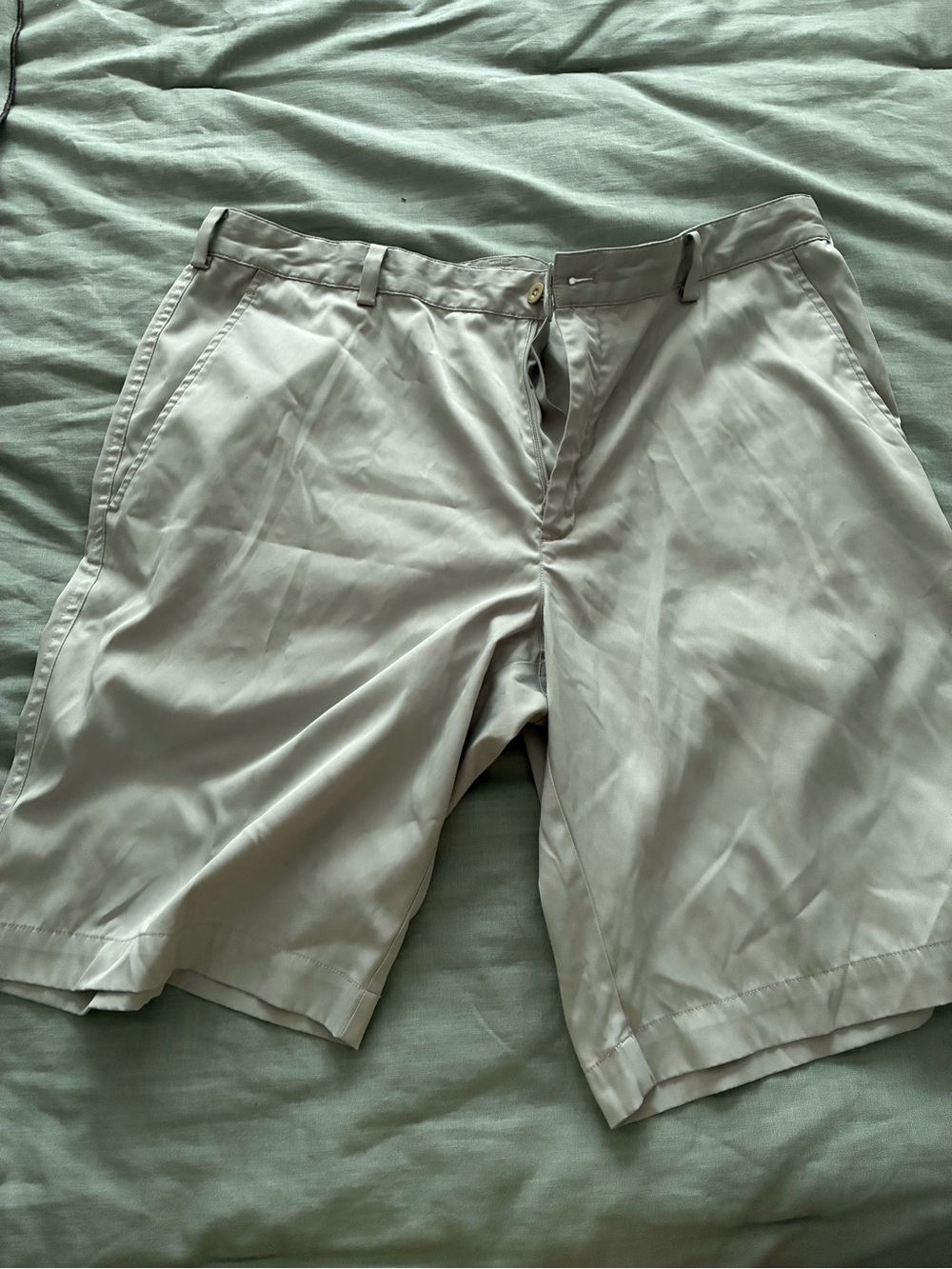 Nike Light Gray Flat-Front Men's Shorts